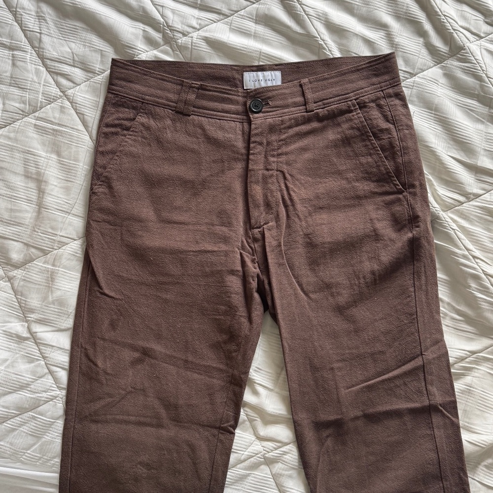 I Love Ugly Linen Slim Kobe Pant - Tall, Brown - Size M